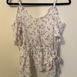 White floral blouse